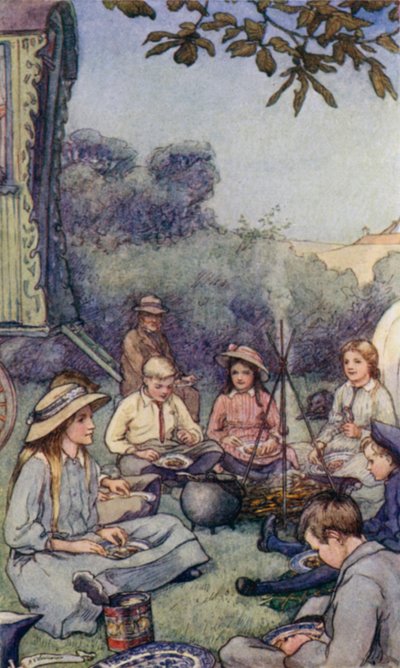 Escena de The Slowcoach, por Edward Verrall Lucas de Mary V. Wheelhouse